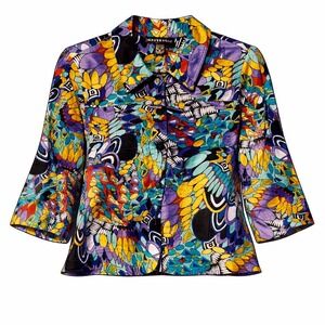 Vtg Mirror Image Artsy Retro Lightweight Jacket Women Size M Dopamine Dressing